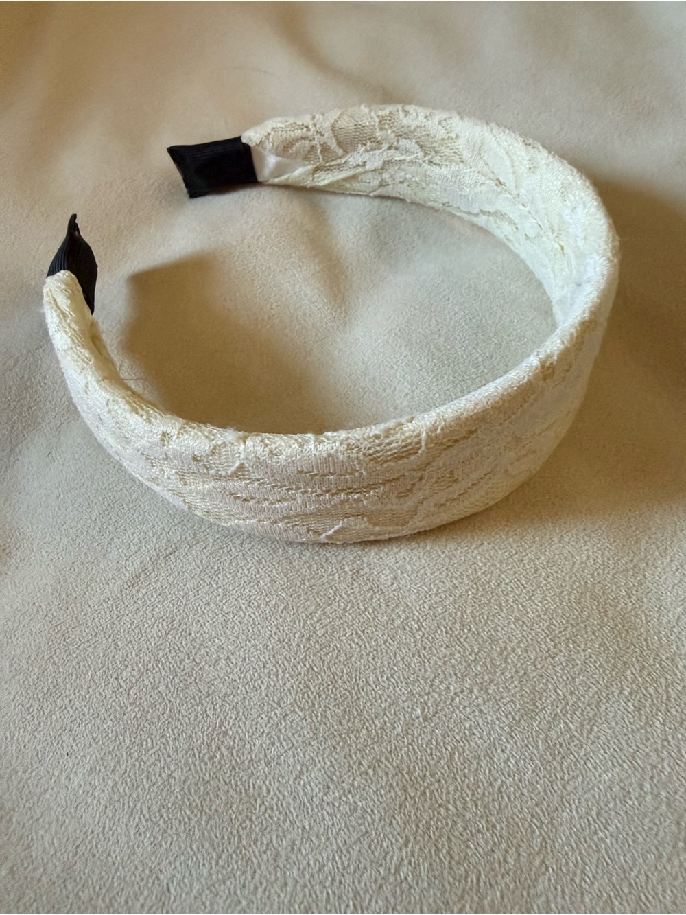 Cream Lace Overlay Headband
